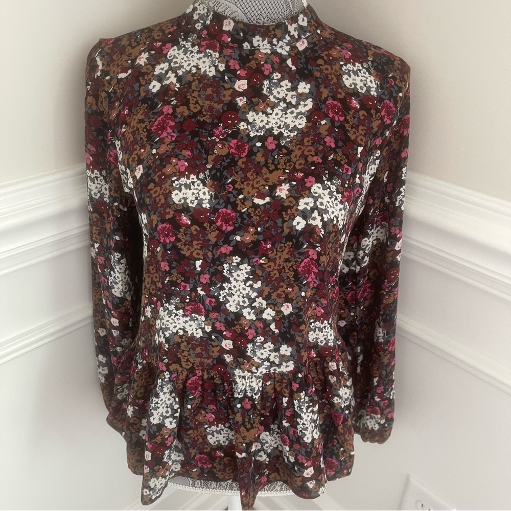 Loft Outlet Womens Floral Print Blouse Size S